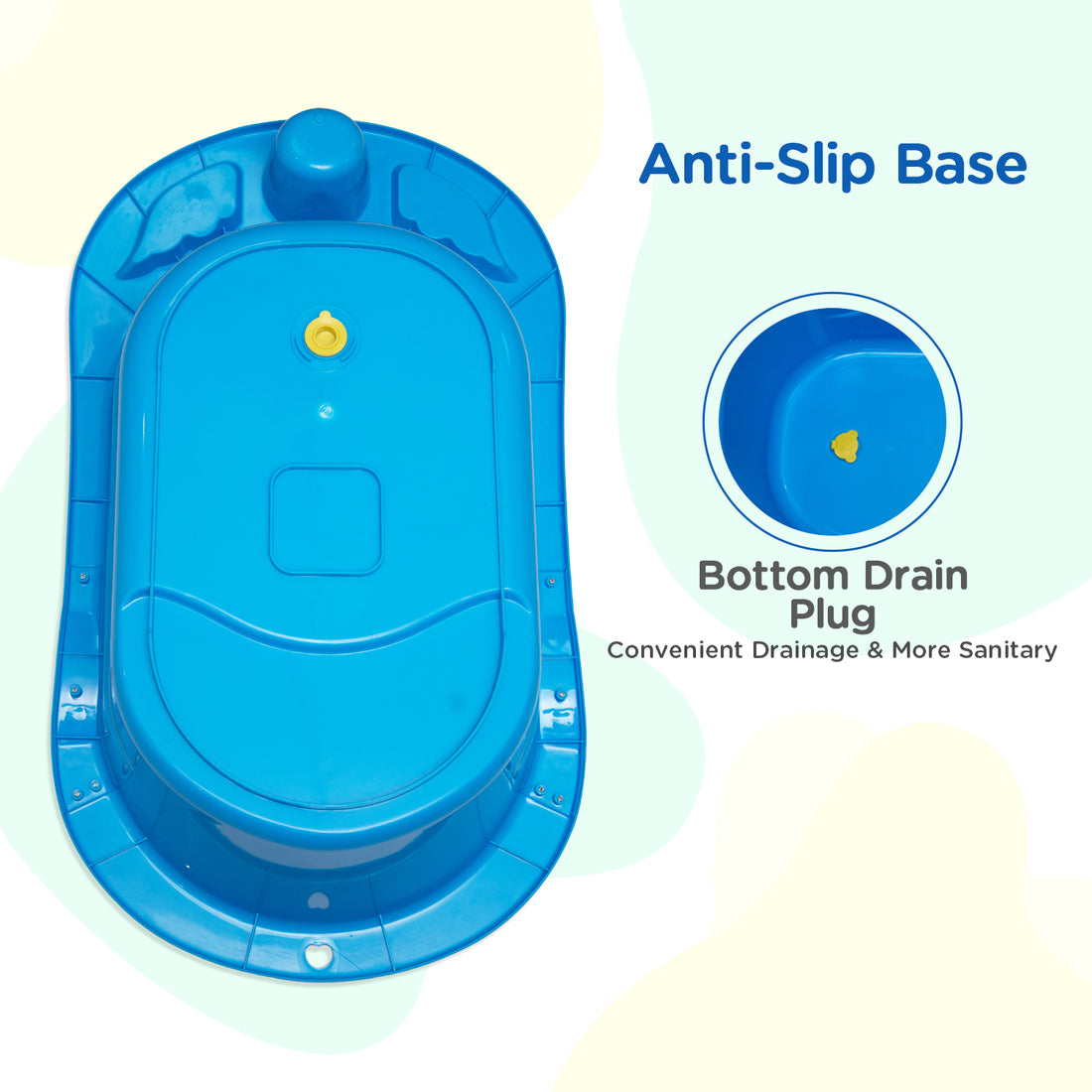 Mee Mee Baby Bath Tub| Safe & Space-Saving Bathtub for Babies 0-2 Years | Anti-Slip Plastic Bath Chair with Floating Balls & Mug | Stable Non-Suction Base with Drain Plug for Easy Cleaning