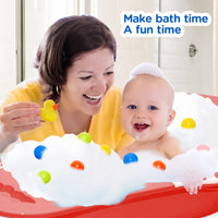 Mee Mee Baby Bath Tub| Safe & Space-Saving Bathtub for Babies 0-2 Years | Anti-Slip Plastic Bath Chair with Floating Balls & Mug | Stable Non-Suction Base with Drain Plug for Easy Cleaning