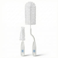 Mee Mee Nylon Bottle Brush with Nipple Cleaner | 360° Rotating Handle | High-Density Soft Bristles | BPA Free | Scratch-Free Cleaning | Non-Toxic | Easy Grip | Dishwasher Safe (White)