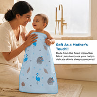 Mee Mee Baby Bath Towel – Microfiber, Ultra Soft & Quick Absorbent | Newborn, Infant & Toddler Towel | Gentle Baby Wash Cloth | 70 x 110 cm | Blue | Pack of 1