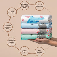 Mee Mee Baby Bath Towel – Microfiber, Ultra Soft & Quick Absorbent | Newborn, Infant & Toddler Towel | Gentle Baby Wash Cloth | 70 x 110 cm | Blue | Pack of 1