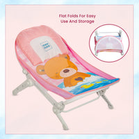 Mee Mee Baby Bath Seat for Newborns and Infants 0-12 Months | Foldable | 3 Position Adjustable Chair | New Born Baby Bath Chair | Anti Skid Base | Washable Soft Mesh Seat