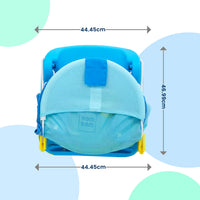 Mee Mee Foldable Baby Bather Bath Chair for 0-12 Months | Anti Skid, Anti Fall Design | 2 Level Adjustable Backrest | Foldable, Easy-to-Clean Soft Mesh Seat | for Babies Upto 5 Kg (Blue)