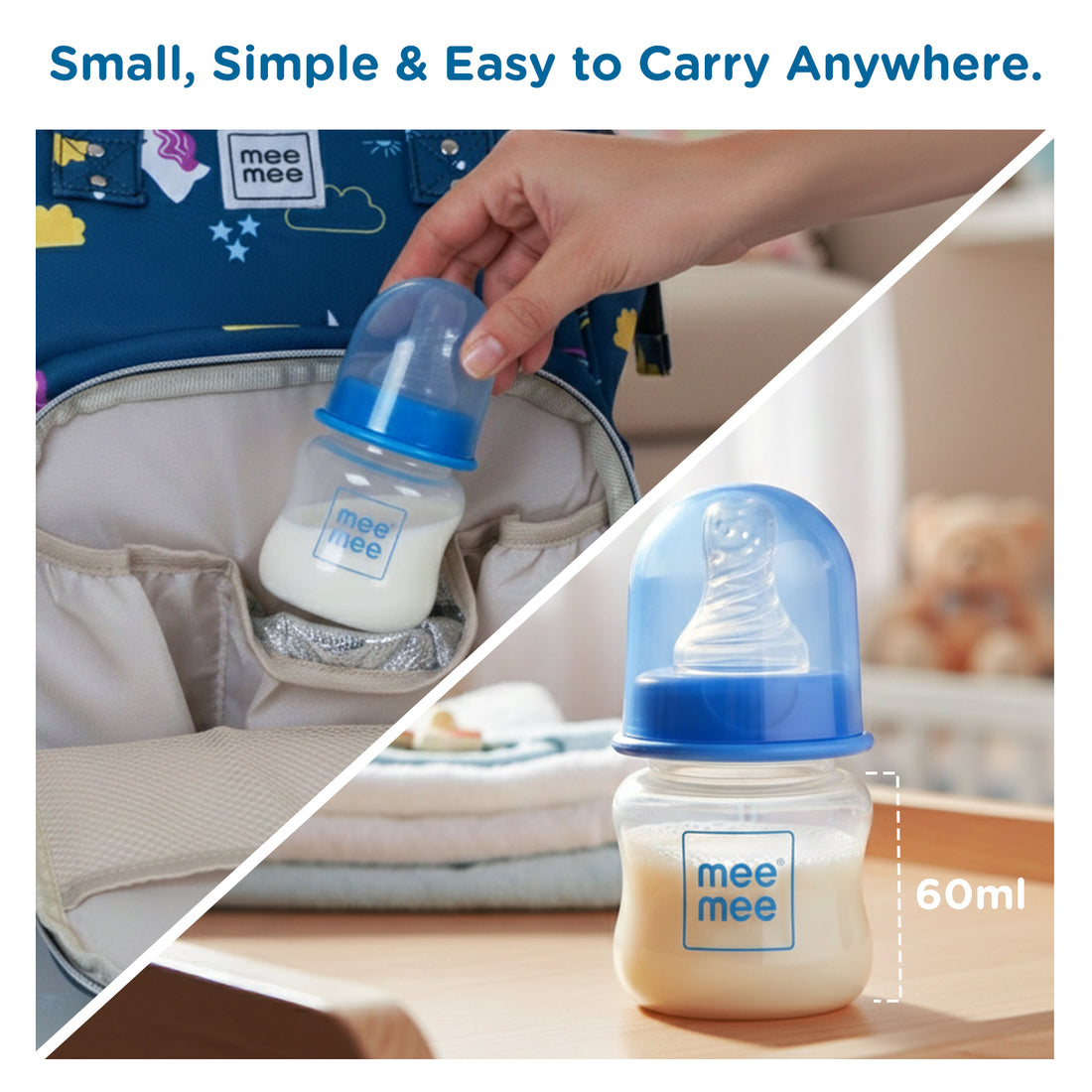 Mee Mee Baby Feeding Bottle with Anti-Colic Valve & Breast-Like Silicone Teat | BPA-Free, 100% Virgin PP | Easy Flow, Leak-Proof | Odourless, Easy to Clean | Newborn & Infants