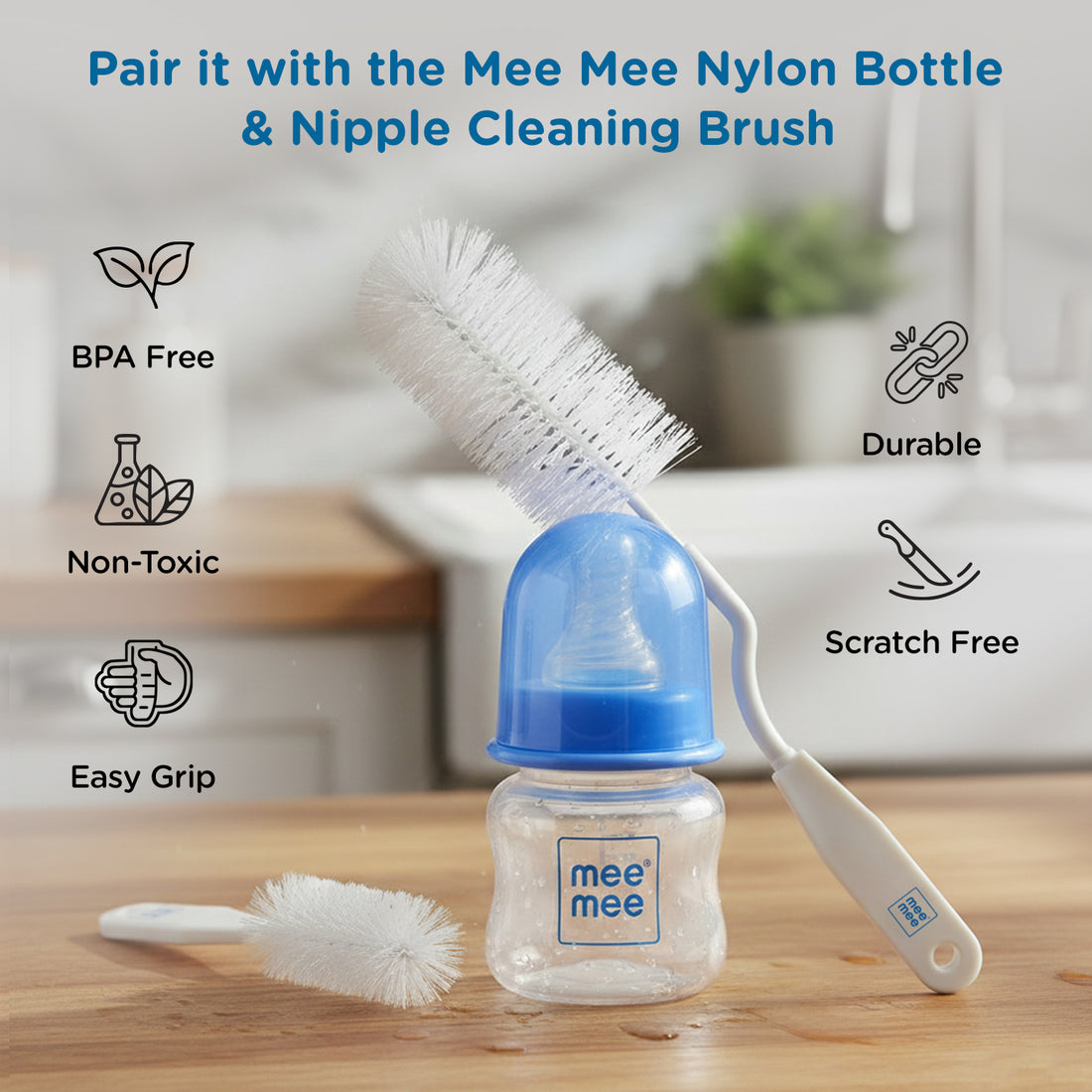 Mee Mee Baby Feeding Bottle with Anti-Colic Valve & Breast-Like Silicone Teat | BPA-Free, 100% Virgin PP | Easy Flow, Leak-Proof | Odourless, Easy to Clean | Newborn & Infants
