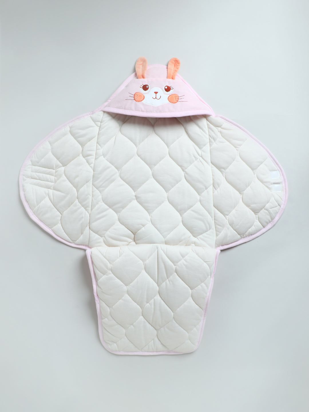 Mee Mee 3-in-1 Baby Wrapper,Swaddle & Carry Nest | Hooded Bag with Legs Covered | Soft Cotton, Breathable, Skin-Friendly | Padded, Tie-Up Straps & Velcro Fastening | Newborn (0–6 Months, Pink)