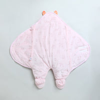 Mee Mee 3-in-1 Baby Wrapper,Swaddle & Carry Nest | Hooded Bag with Legs Covered | Soft Cotton, Breathable, Skin-Friendly | Padded, Tie-Up Straps & Velcro Fastening | Newborn (0–6 Months, Pink)
