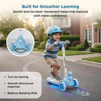 Mee Mee Spark Rider Kids Kick Scooter with Seat | Foldable Toddler Scooter with PU Flash Wheels, Music & Lights, Adjustable Handle, Rear Foot Brake | 2+ Years, Up to 30 kg