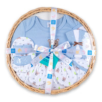 Mee Mee New Born Basket Baby Gift Set | Soft Cotton Clothing Essentials for Infants/Baby Girls, Boys | Baby Shower Clothing Hamper | 8 Pieces