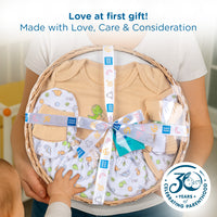 Mee Mee New Born Basket Baby Gift Set | Soft Cotton Clothing Essentials for Infants/Baby Girls, Boys | Baby Shower Clothing Hamper | 8 Pieces