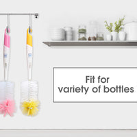 Mee Mee 360° Movable Silicone Feeding Brush with Ergonomic Handle, BPA-Free Flexible bristles for Narrow & Wide Bottles and Nipples, deep Corner Cleaning, Easy Hanging Storage (Dark Blue)