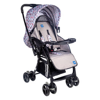 Mee Mee Baby Pram Stroller Easy to Push Quick One-Hand Folding,for 0-3 Years Baby/Kids3 Recline Position Stroller (Grey-Black)