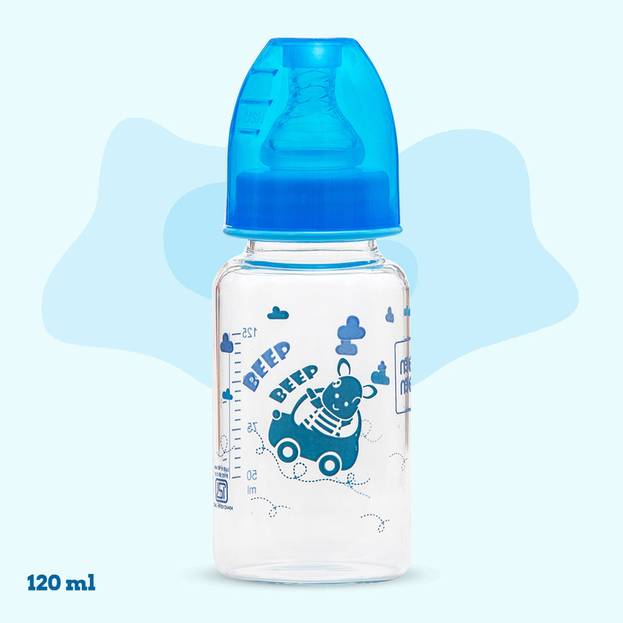 Mee Mee Milk-Safe™  Premium Glass Feeding Bottle with Anti-Colic Teat | 4oz
