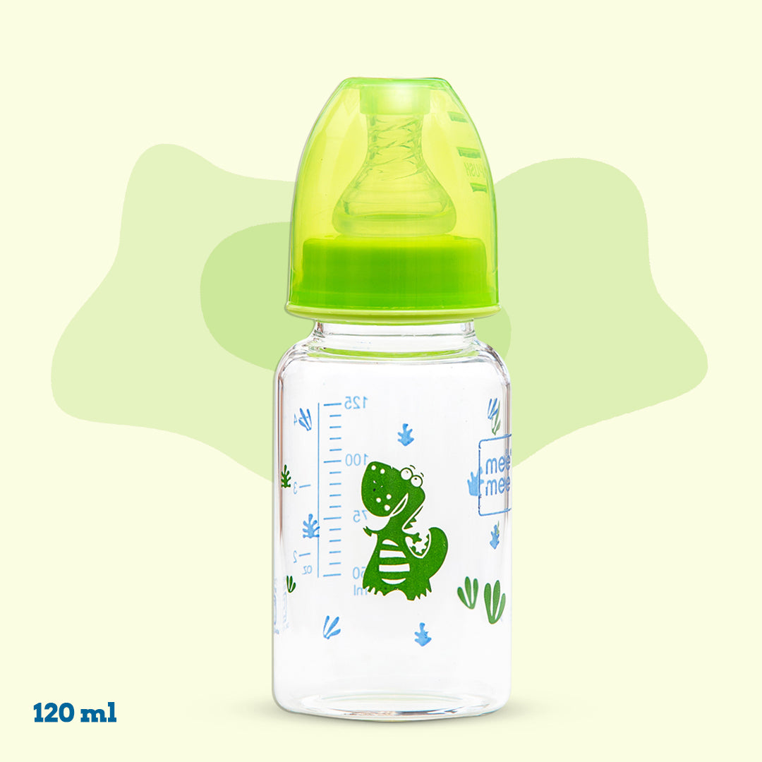 Mee Mee Milk-Safe™  Premium Glass Feeding Bottle with Anti-Colic Teat | 4oz