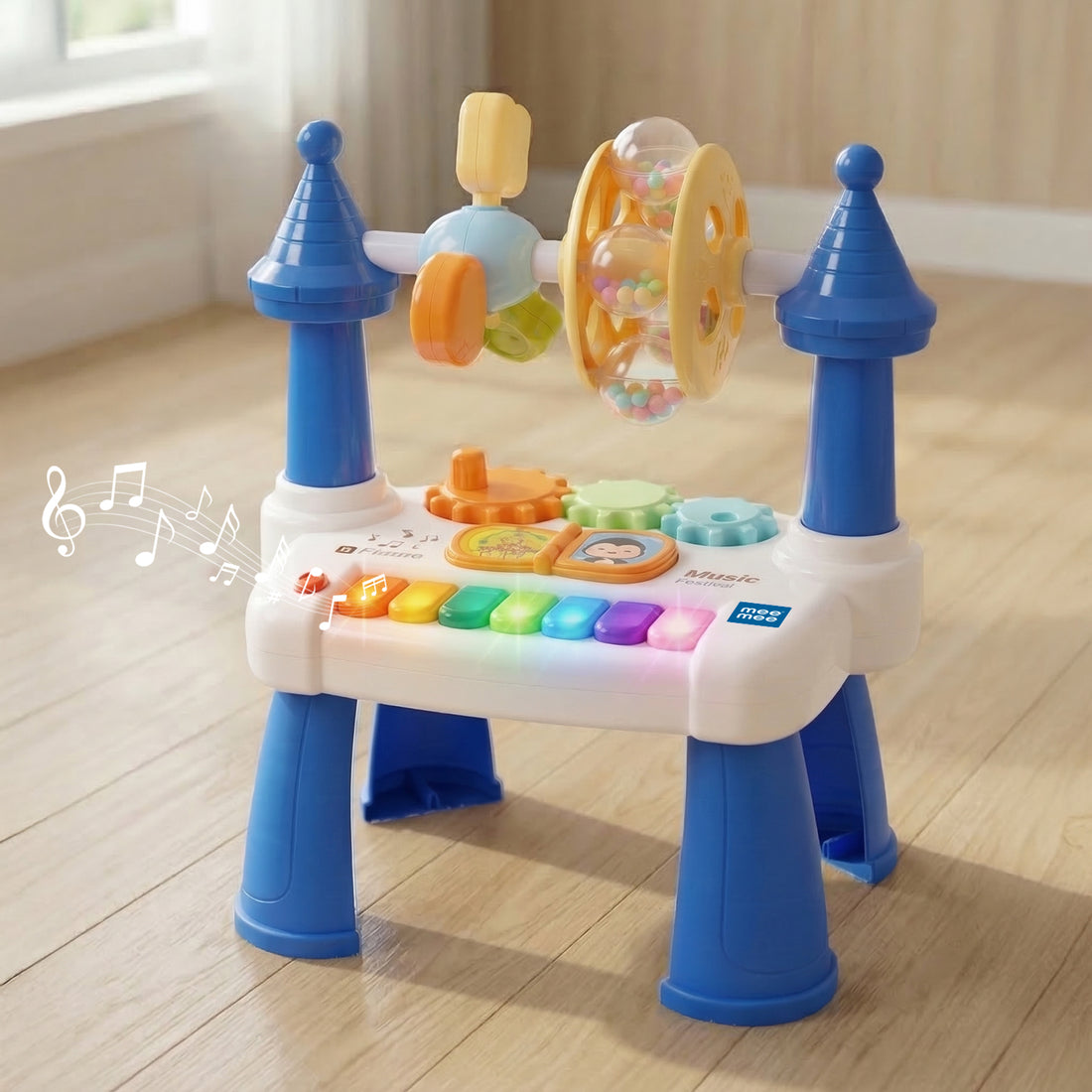 Mee Mee Mind Station Activity Table for Babies 6M+ | Musical Learning Table with Light-Up Piano Keys