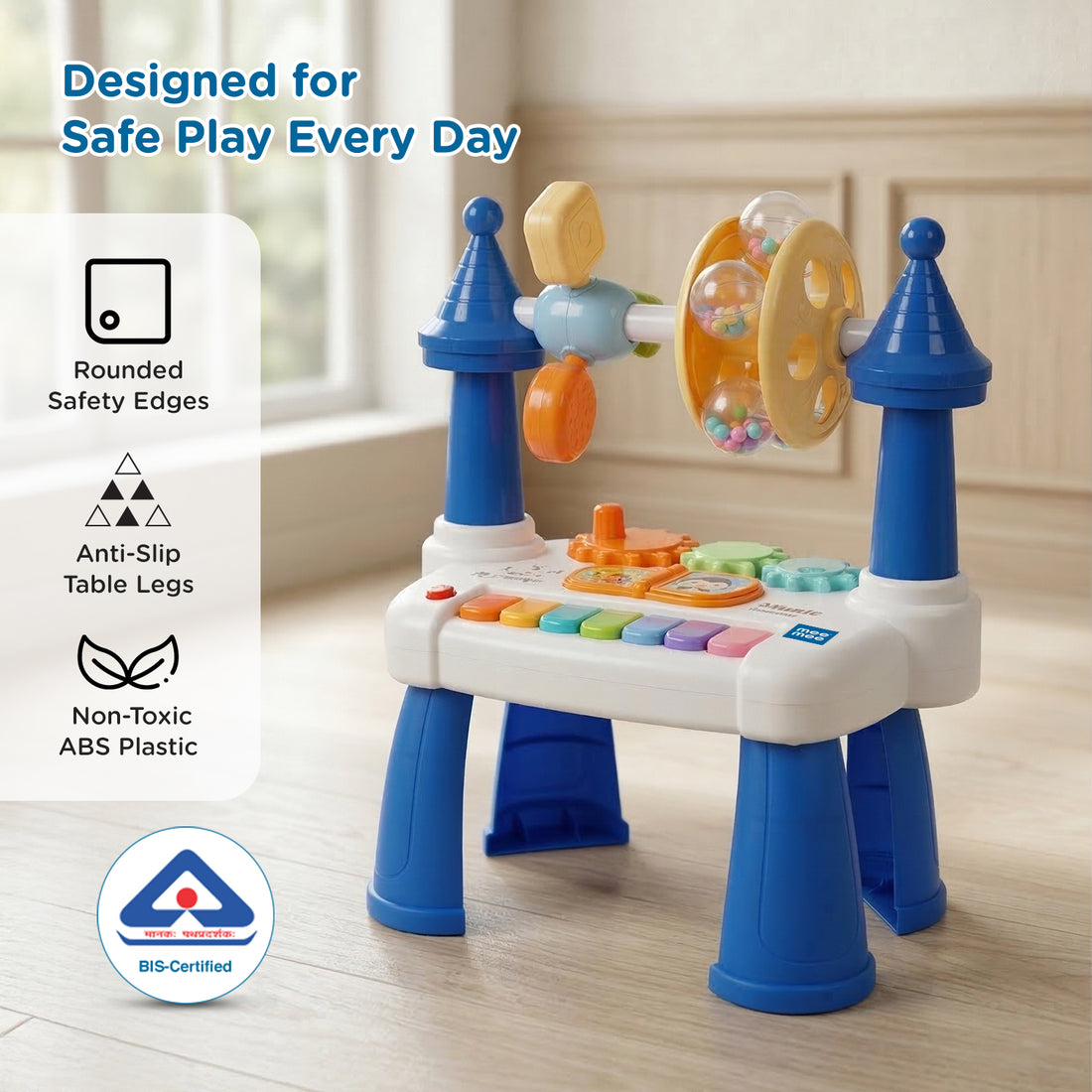 Mee Mee Mind Station Activity Table for Babies 6M+ | Musical Learning Table with Light-Up Piano Keys