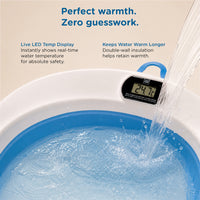 Mee Mee Baby Bath Tub with Digital Temperature Display & Floating Cushion | Foldable BPA-Free Tub with Anti-Skid Base & Drain Plug | Included Components: Tub, Cushion, Drain Plug | 0–5 Years (Up to 20 kg)
