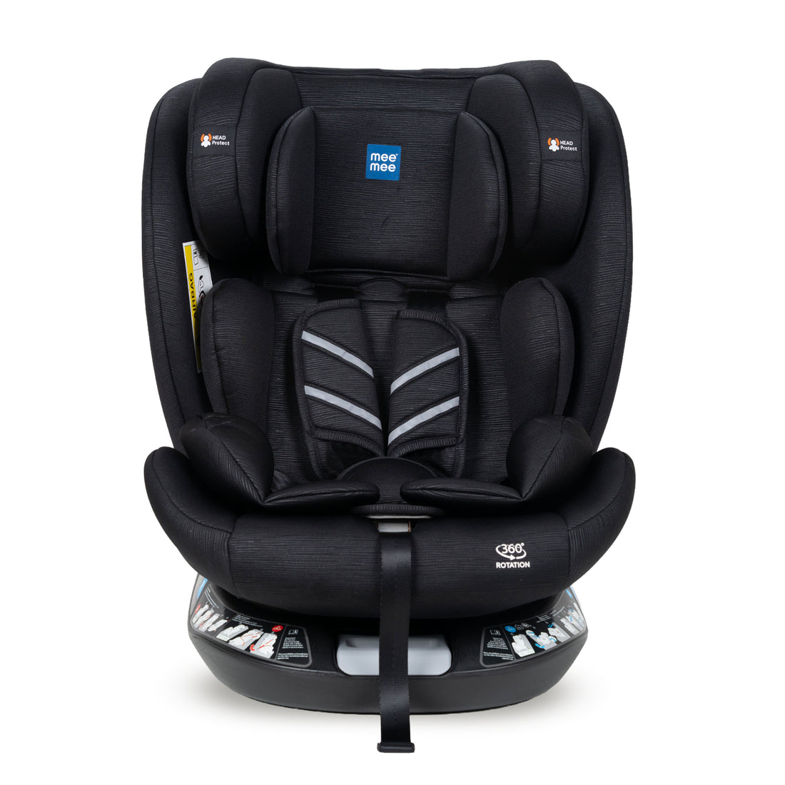 Mee Mee Orbit 360° Rotatable Convertible ISOFIX Car Seat for 0–12 Years (0–36 kg) | Rear & Forward Facing | ECE R44/04 Certified | 5-Point Safety Harness | Adjustable Recline & Headrest | Model Name: Orbit | Black