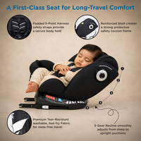 Mee Mee Orbit 360° Rotatable Convertible ISOFIX Car Seat for 0–12 Years (0–36 kg) | Rear & Forward Facing | ECE R44/04 Certified | 5-Point Safety Harness | Adjustable Recline & Headrest | Model Name: Orbit | Black