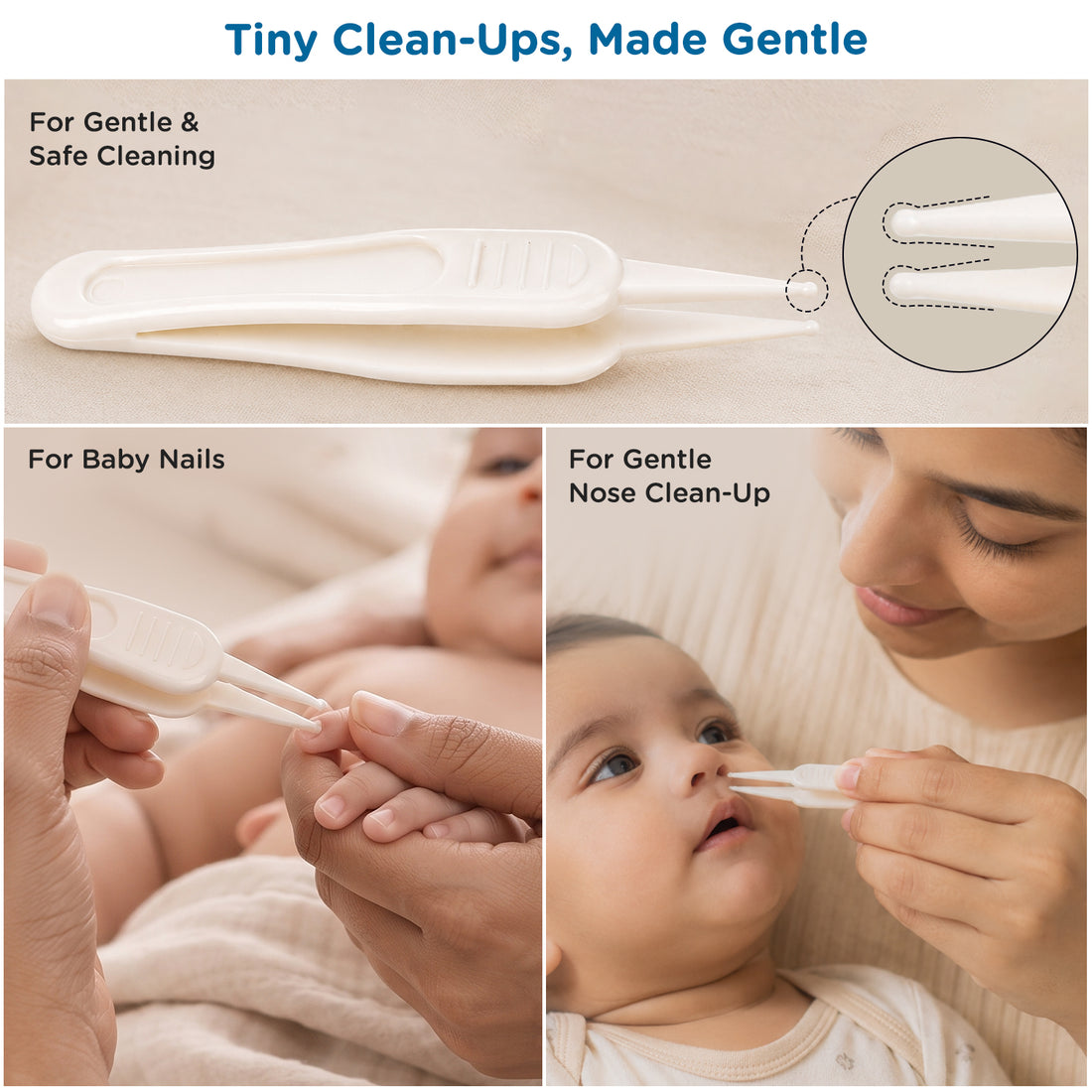 Mee Mee Snip-n-Care 4-in-1 Baby Grooming Kit with Baby Nail Clipper, Scissors, Tweezers & Nail File, BPA Free, Stainless Steel, Safe Nail Care Set