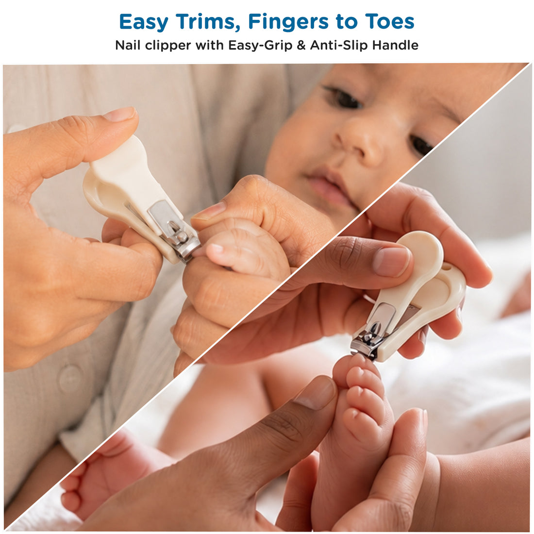 Mee Mee Snip-n-Care 4-in-1 Baby Grooming Kit with Baby Nail Clipper, Scissors, Tweezers & Nail File, BPA Free, Stainless Steel, Safe Nail Care Set