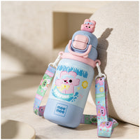 Mee Mee Tiny Pal 2-in-1 Sipper & Spout Kids Bottle, 500ml, Vacuum Insulated Stainless Steel Water Bottle with Adjustable Strap, Leak-Proof & Travel Friendly