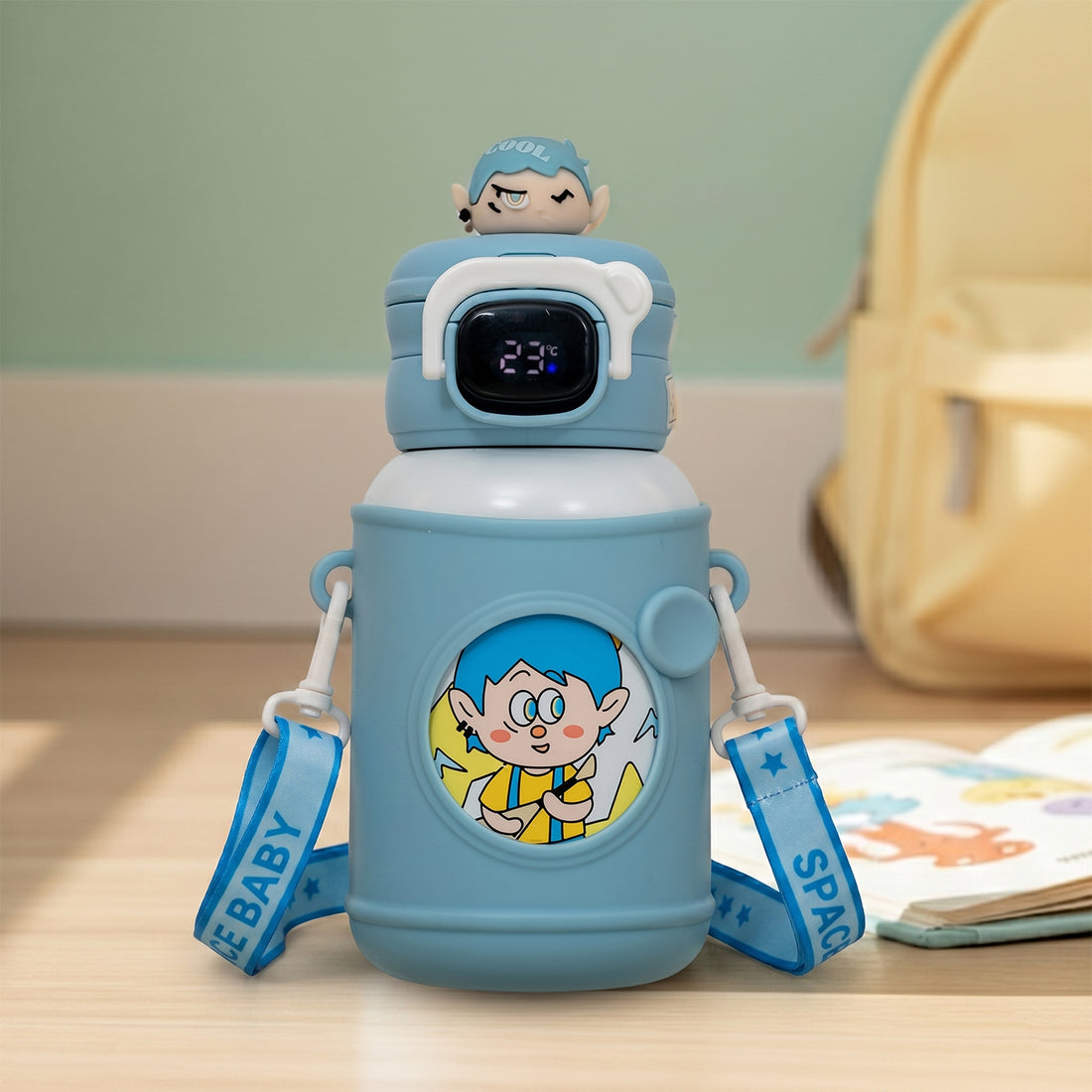 Mee Mee Zippy Sippy 500ml Kids Stainless Steel Water Bottle with Smart Temperature Display | SS316 Steel | 3 Drinking Modes | Leak-Proof Insulated Hot & Cold Bottle | BPA-Free | 2–10 Years