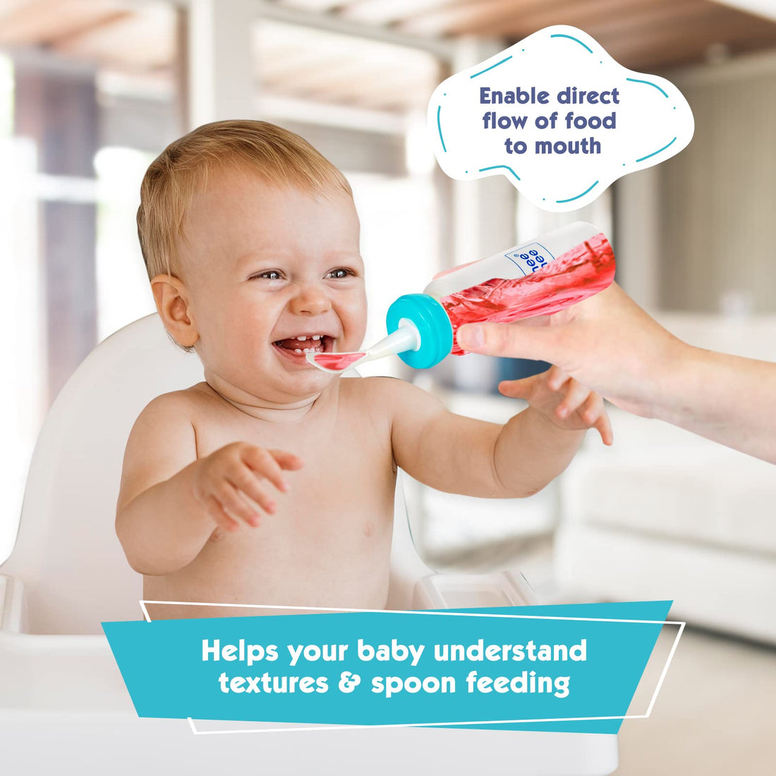 Mee Mee - Baby Feeding Bottle with Removable Spoon