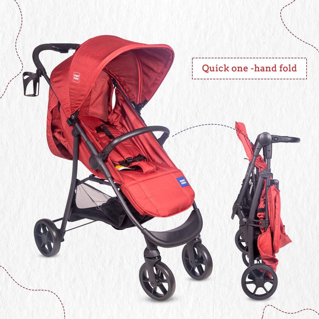 Mee Mee - Quick one-hand fold, easy and compact for carrying Baby Stroller