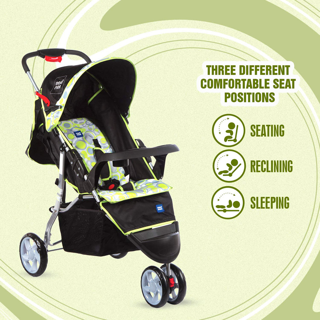 Mee Mee - Lightweight Kids Sports Pram with 3 Wheels for Smooth Walks