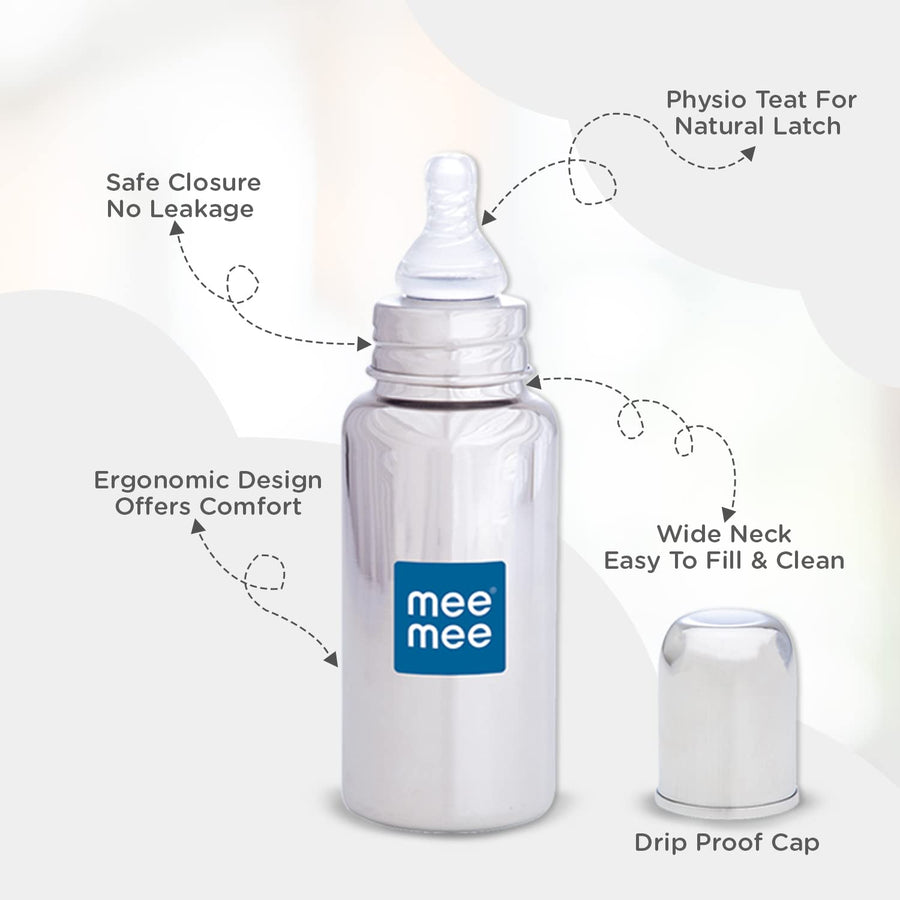 Mee Mee - Travel Friendly Steel Feeding Bottle