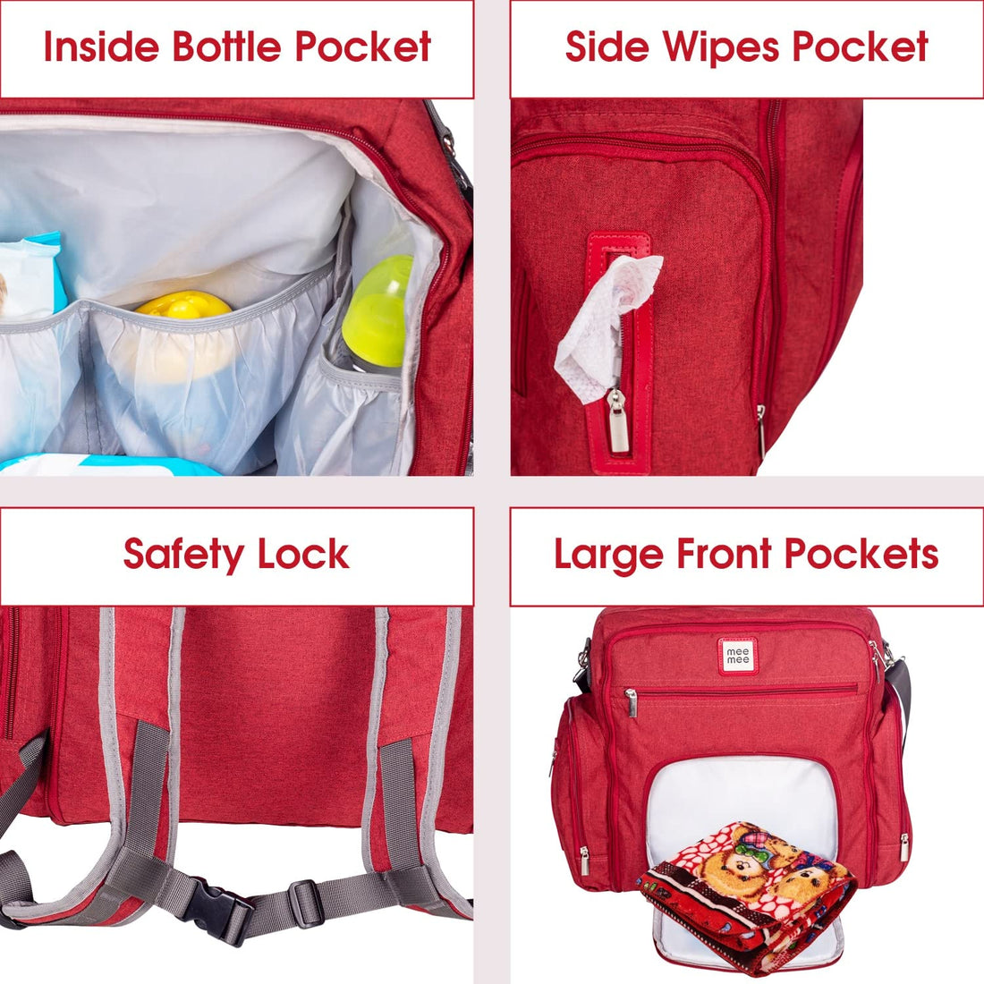 Mee Mee - Diaper Backpack with Safety Lock