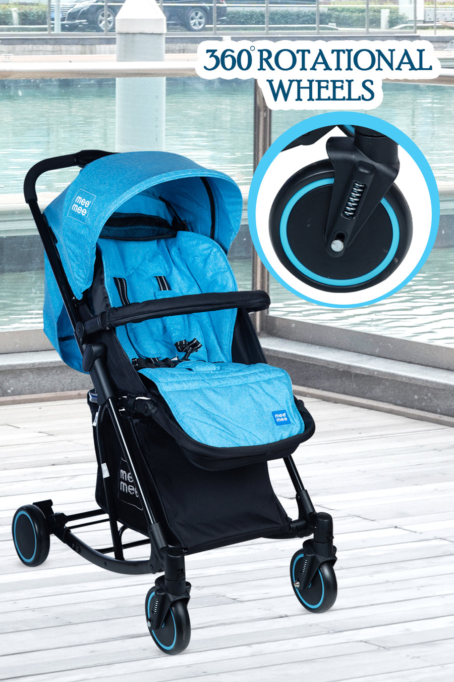 Mee Mee - Baby Pram Stroller with 360 Rotational Wheels