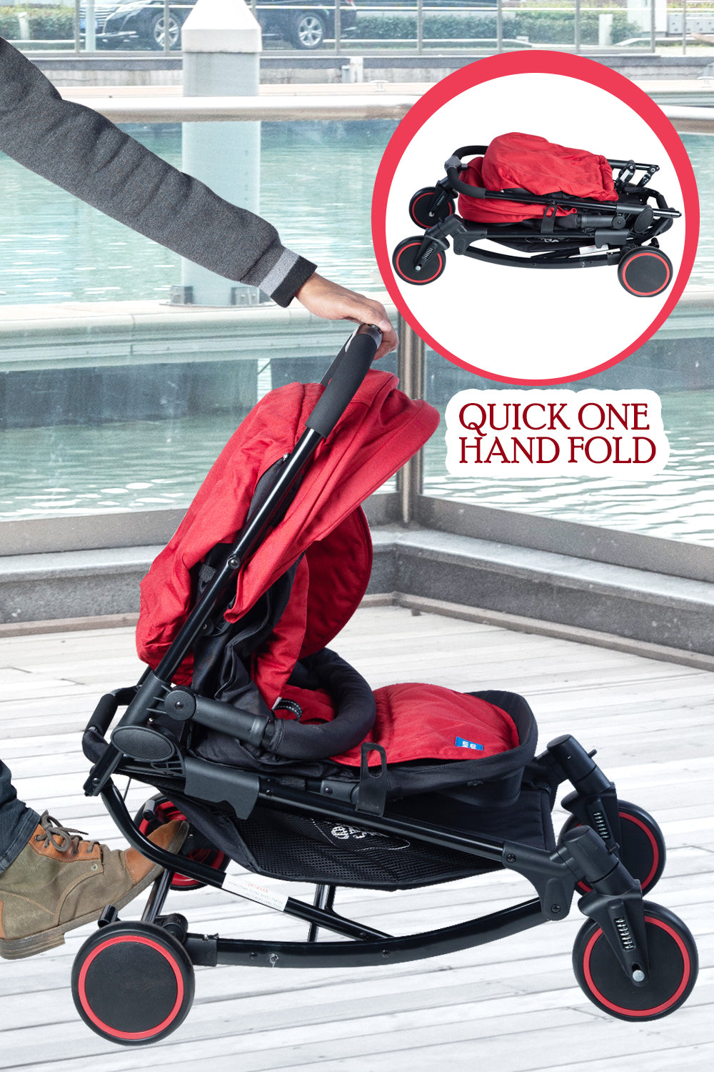 Mee Mee - Baby Pram Stroller with Quick One Hand Fold