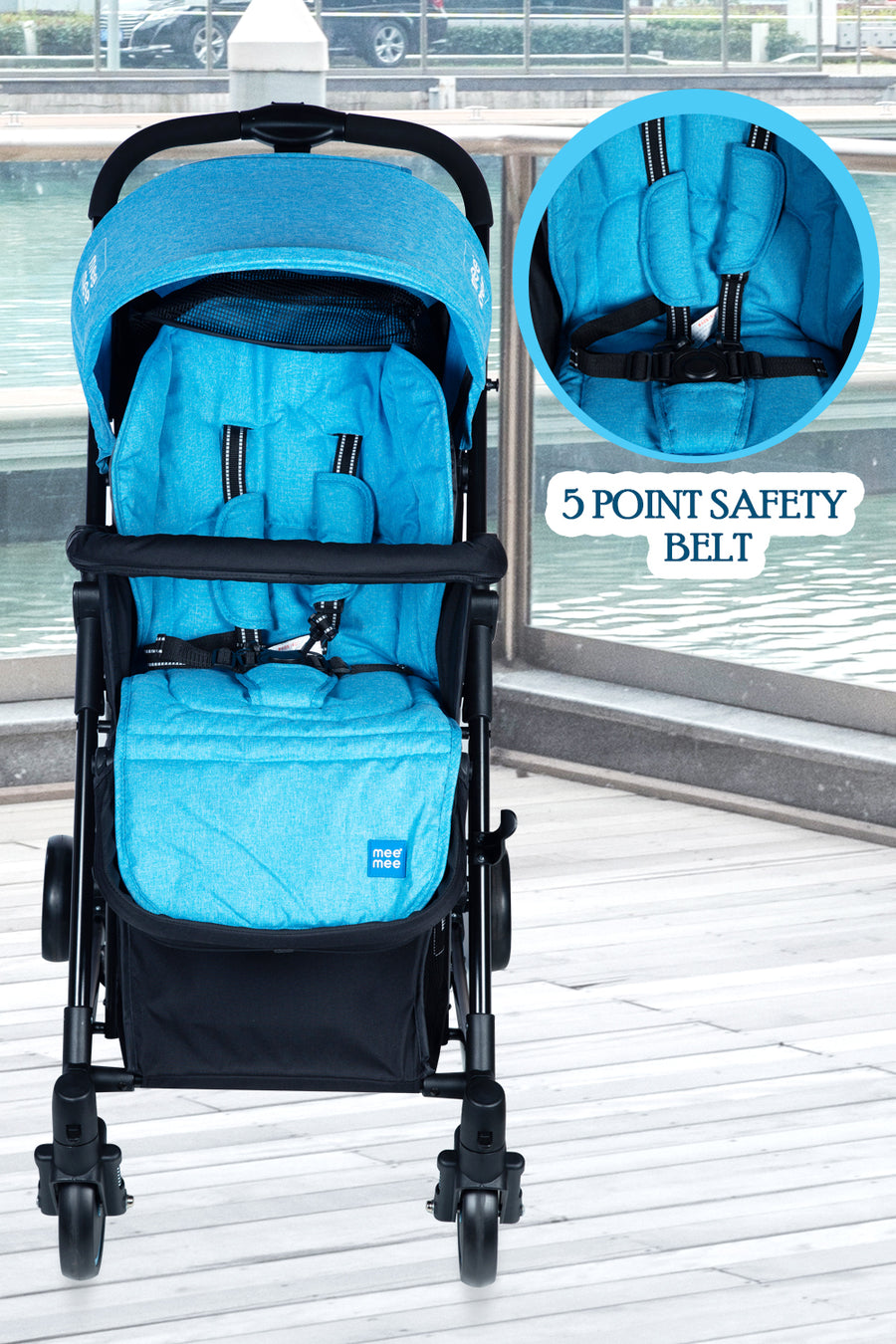 Mee Mee - Baby Pram Stroller with 5 Point Safety Belt