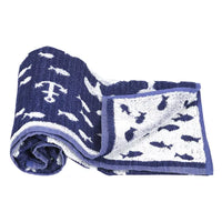 Mee Mee - Baby Towel with Quick Absorb (Dark Blue/White)