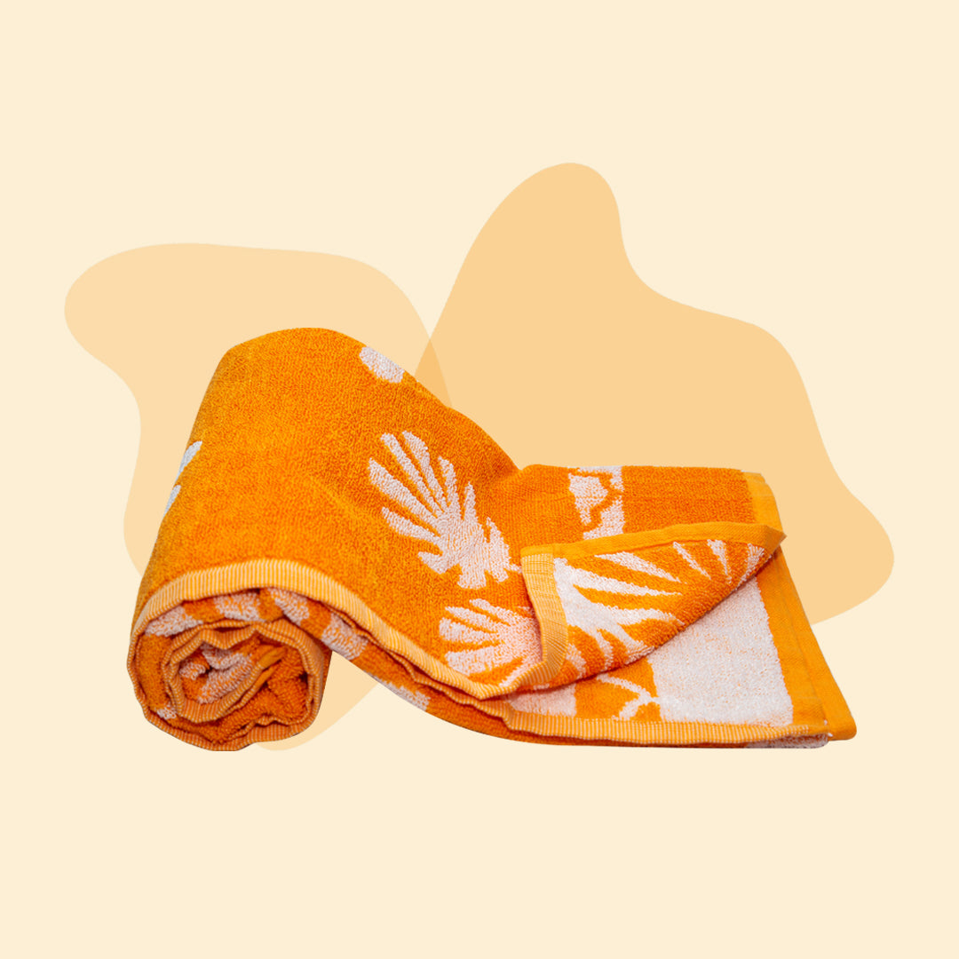 Mee Mee - Soft Absorbent Bamboo Cotton Baby Towel, Orange, Zebra Print