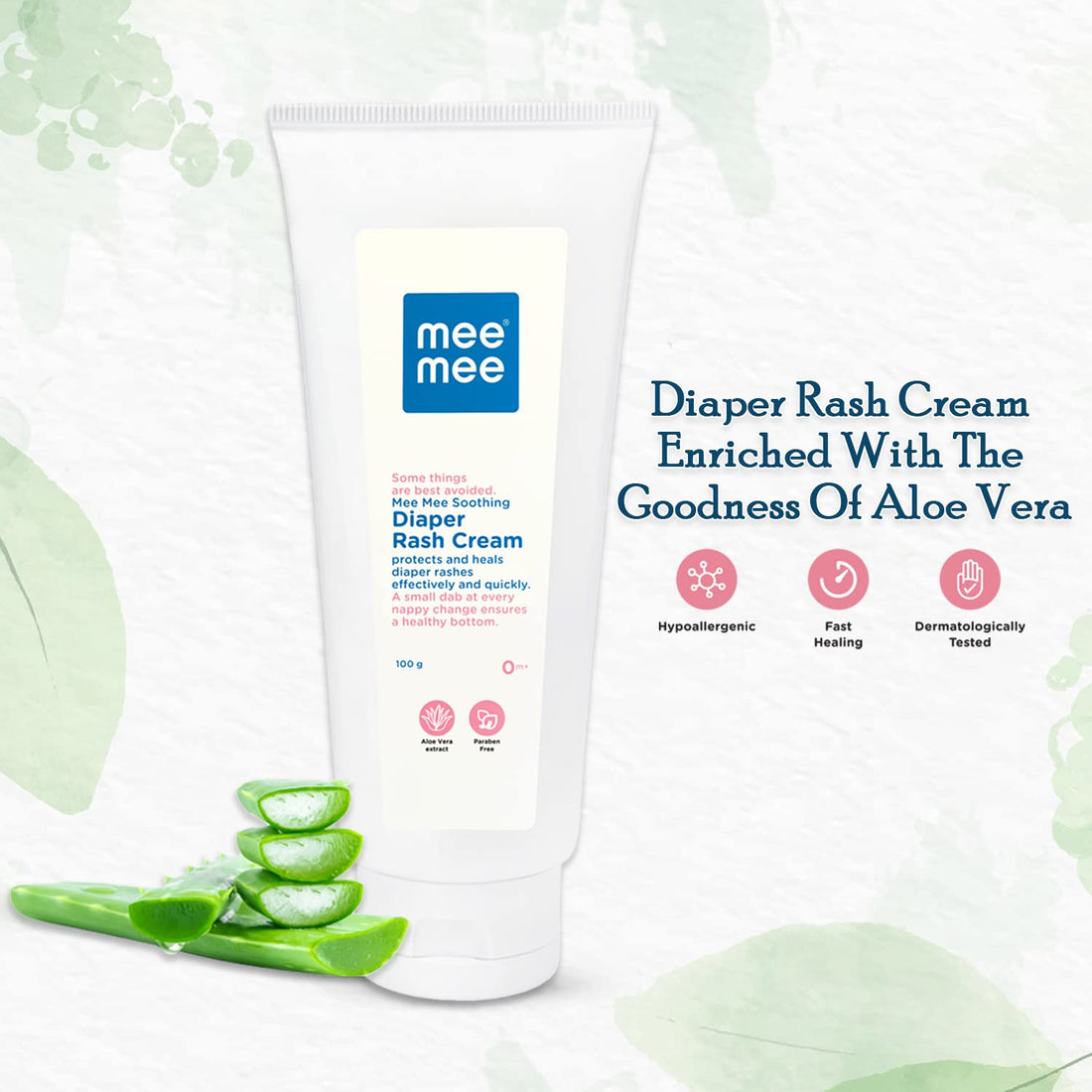 Mee Mee Soothing Baby Diaper Nappy Rash Cream with Aloe Vera Extracts | Treats & Prevents Nappy Rashes | 100g