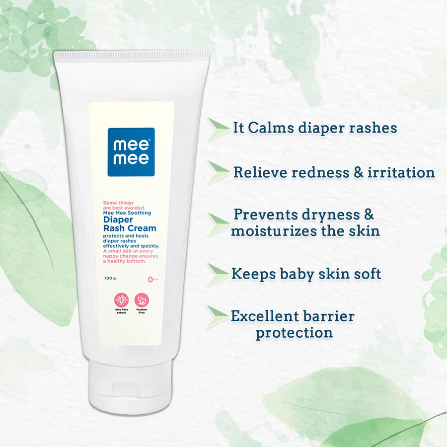 Mee Mee Soothing Baby Diaper Nappy Rash Cream with Aloe Vera Extracts | Treats & Prevents Nappy Rashes | 100g