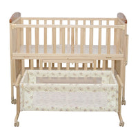 Mee Mee - Wooden Baby Cot with Mosquito Net