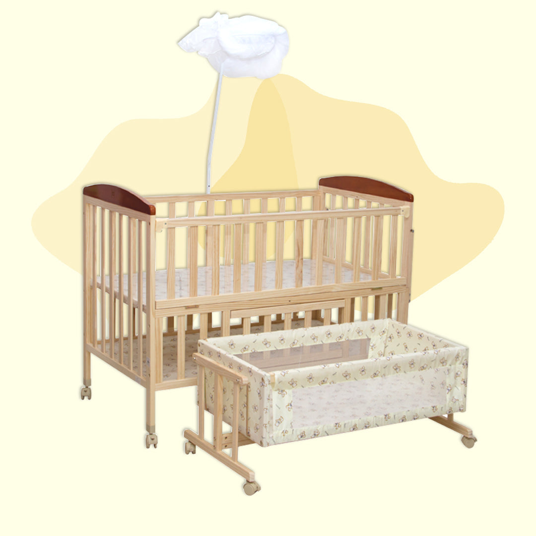 Mee Mee - Wooden Baby Cot with Swinging Cradle